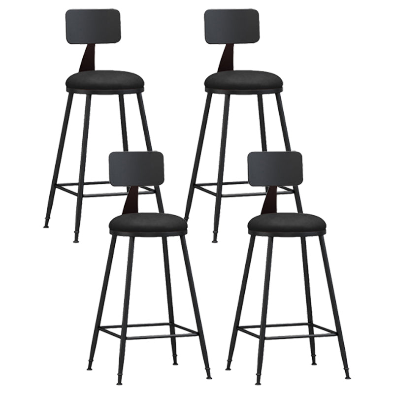 Industrial Coffee Shop Footrest Stool Matte Finish Iron Bar Stool Black 4 Piece Set Counter Stool(26"H) Clearhalo 'Bar Furniture' 'Bar Stools' 'bar_stools' 'furn' 'furn_bar_stools' 'Furniture' 'furniture_bar_stools' 'Kitchen & Dining Furniture' 4862212
