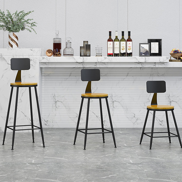 Industrial Coffee Shop Footrest Stool Matte Finish Iron Bar Stool Clearhalo 'Bar Furniture' 'Bar Stools' 'bar_stools' 'furn' 'furn_bar_stools' 'Furniture' 'furniture_bar_stools' 'Kitchen & Dining Furniture' 4862213
