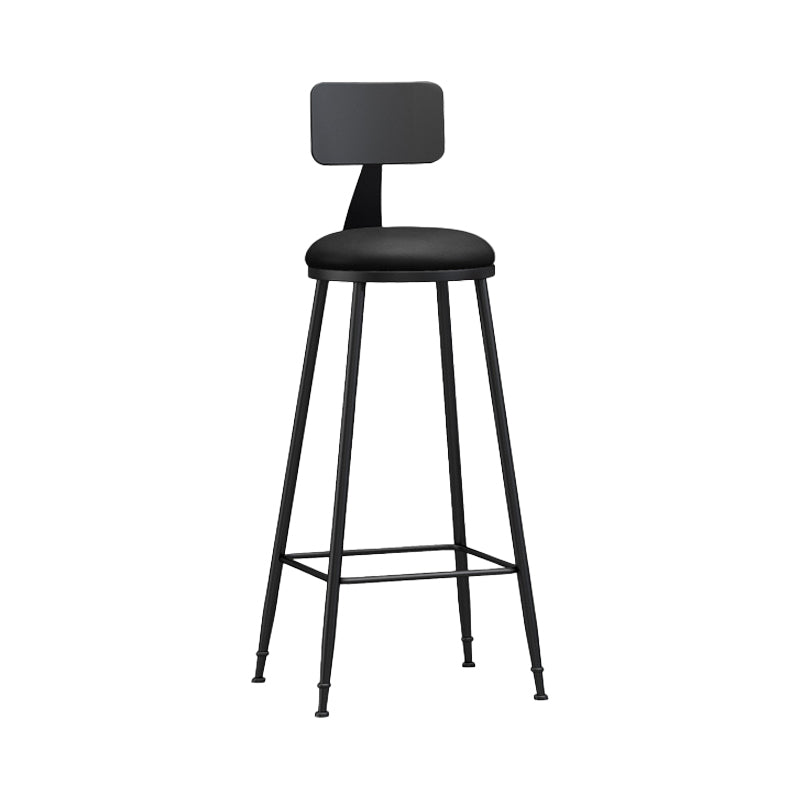 Industrial Coffee Shop Footrest Stool Matte Finish Iron Bar Stool Black 1 Piece Bar Stool(30"H) Clearhalo 'Bar Furniture' 'Bar Stools' 'bar_stools' 'furn' 'furn_bar_stools' 'Furniture' 'furniture_bar_stools' 'Kitchen & Dining Furniture' 4862214