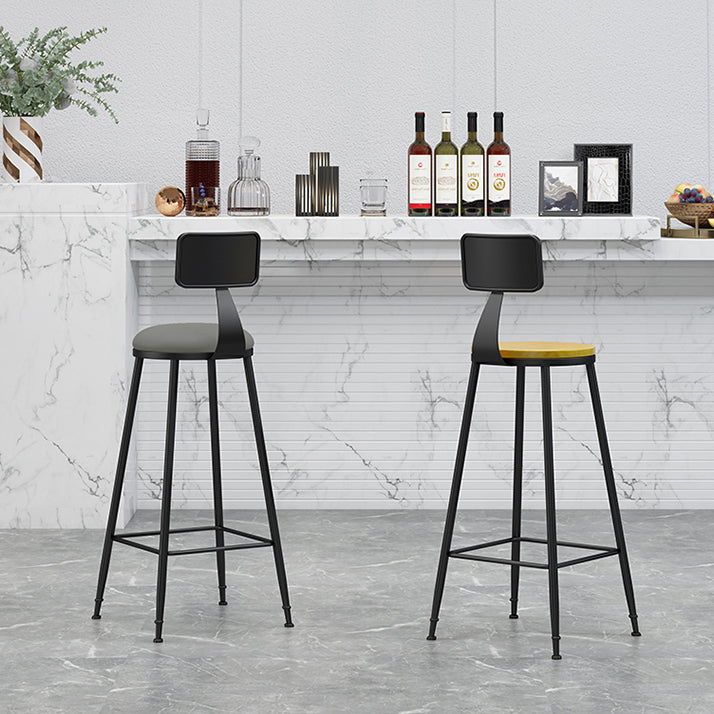 Industrial Coffee Shop Footrest Stool Matte Finish Iron Bar Stool Clearhalo 'Bar Furniture' 'Bar Stools' 'bar_stools' 'furn' 'furn_bar_stools' 'Furniture' 'furniture_bar_stools' 'Kitchen & Dining Furniture' 4862217
