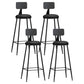 Industrial Coffee Shop Footrest Stool Matte Finish Iron Bar Stool Black 4 Piece Set Bar Stool(30"H) Clearhalo 'Bar Furniture' 'Bar Stools' 'bar_stools' 'furn' 'furn_bar_stools' 'Furniture' 'furniture_bar_stools' 'Kitchen & Dining Furniture' 4862218