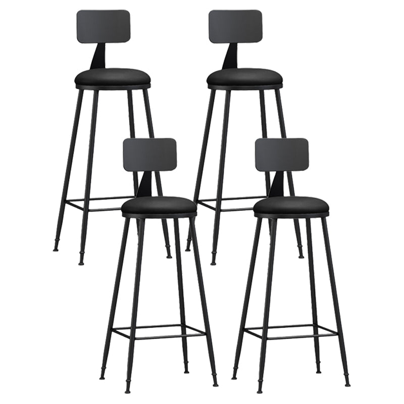 Industrial Coffee Shop Footrest Stool Matte Finish Iron Bar Stool Black 4 Piece Set Bar Stool(30"H) Clearhalo 'Bar Furniture' 'Bar Stools' 'bar_stools' 'furn' 'furn_bar_stools' 'Furniture' 'furniture_bar_stools' 'Kitchen & Dining Furniture' 4862218