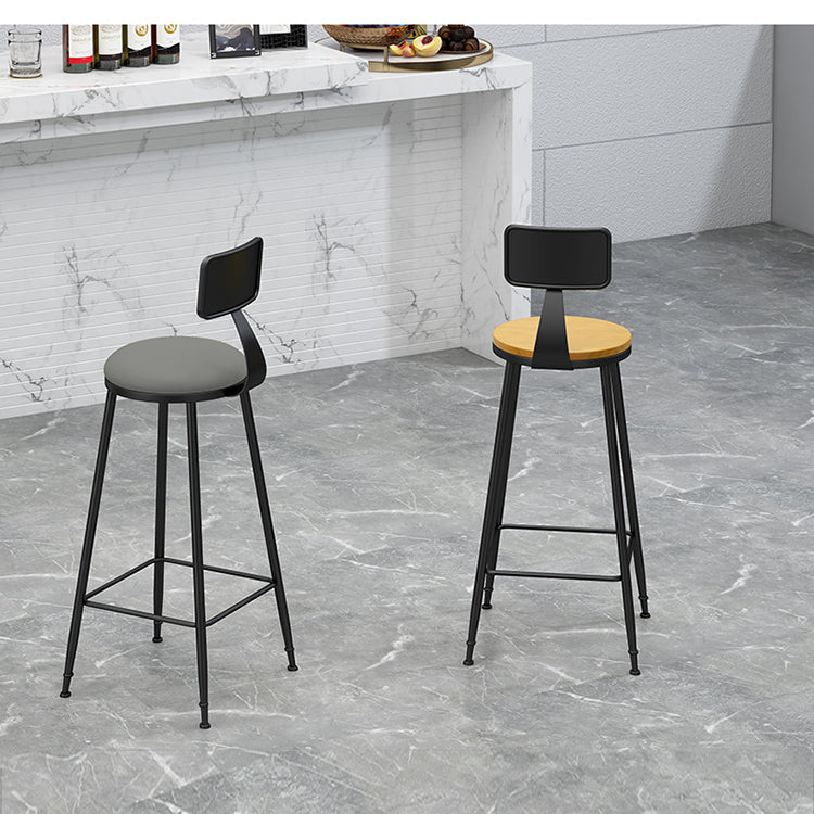 Industrial Coffee Shop Footrest Stool Matte Finish Iron Bar Stool Clearhalo 'Bar Furniture' 'Bar Stools' 'bar_stools' 'furn' 'furn_bar_stools' 'Furniture' 'furniture_bar_stools' 'Kitchen & Dining Furniture' 4862219