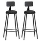 Industrial Coffee Shop Footrest Stool Matte Finish Iron Bar Stool Black 2 Piece Set Bar Stool(33"H) Clearhalo 'Bar Furniture' 'Bar Stools' 'bar_stools' 'furn' 'furn_bar_stools' 'Furniture' 'furniture_bar_stools' 'Kitchen & Dining Furniture' 4862221
