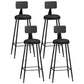 Industrial Coffee Shop Footrest Stool Matte Finish Iron Bar Stool Black 4 Piece Set Bar Stool(33"H) Clearhalo 'Bar Furniture' 'Bar Stools' 'bar_stools' 'furn' 'furn_bar_stools' 'Furniture' 'furniture_bar_stools' 'Kitchen & Dining Furniture' 4862223