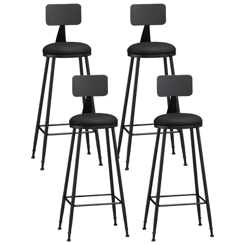 Industrial Coffee Shop Footrest Stool Matte Finish Iron Bar Stool Black 4 Piece Set Bar Stool(33"H) Clearhalo 'Bar Furniture' 'Bar Stools' 'bar_stools' 'furn' 'furn_bar_stools' 'Furniture' 'furniture_bar_stools' 'Kitchen & Dining Furniture' 4862223