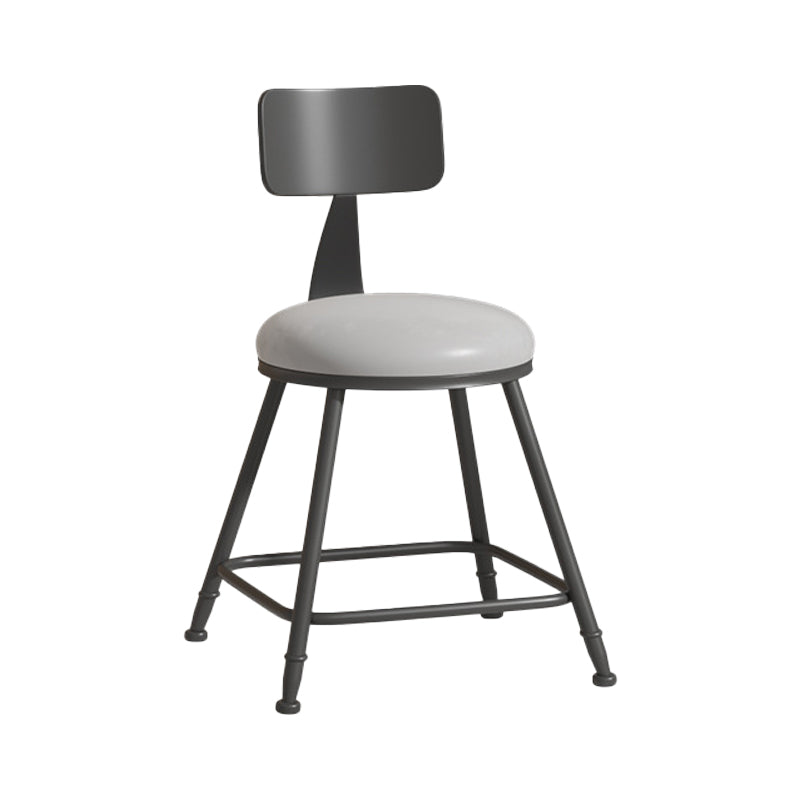 Industrial Coffee Shop Footrest Stool Matte Finish Iron Bar Stool Grey 1 Piece Short Stool(18"H) Clearhalo 'Bar Furniture' 'Bar Stools' 'bar_stools' 'furn' 'furn_bar_stools' 'Furniture' 'furniture_bar_stools' 'Kitchen & Dining Furniture' 4862225