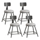 Industrial Coffee Shop Footrest Stool Matte Finish Iron Bar Stool Grey 4 Piece Set Short Stool(18"H) Clearhalo 'Bar Furniture' 'Bar Stools' 'bar_stools' 'furn' 'furn_bar_stools' 'Furniture' 'furniture_bar_stools' 'Kitchen & Dining Furniture' 4862227