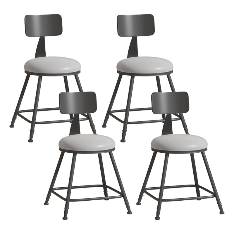 Industrial Coffee Shop Footrest Stool Matte Finish Iron Bar Stool Grey 4 Piece Set Short Stool(18"H) Clearhalo 'Bar Furniture' 'Bar Stools' 'bar_stools' 'furn' 'furn_bar_stools' 'Furniture' 'furniture_bar_stools' 'Kitchen & Dining Furniture' 4862227