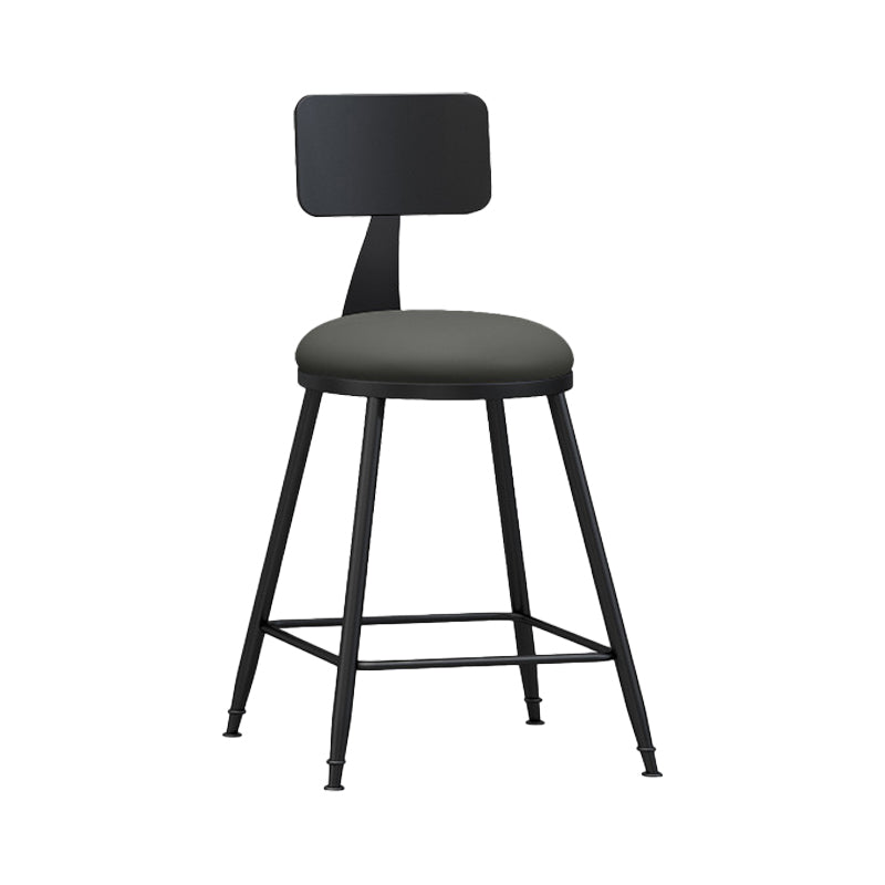 Industrial Coffee Shop Footrest Stool Matte Finish Iron Bar Stool Grey 1 Piece Short Stool(22"H) Clearhalo 'Bar Furniture' 'Bar Stools' 'bar_stools' 'furn' 'furn_bar_stools' 'Furniture' 'furniture_bar_stools' 'Kitchen & Dining Furniture' 4862228