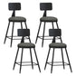 Industrial Coffee Shop Footrest Stool Matte Finish Iron Bar Stool Grey 4 Piece Set Short Stool(22"H) Clearhalo 'Bar Furniture' 'Bar Stools' 'bar_stools' 'furn' 'furn_bar_stools' 'Furniture' 'furniture_bar_stools' 'Kitchen & Dining Furniture' 4862230