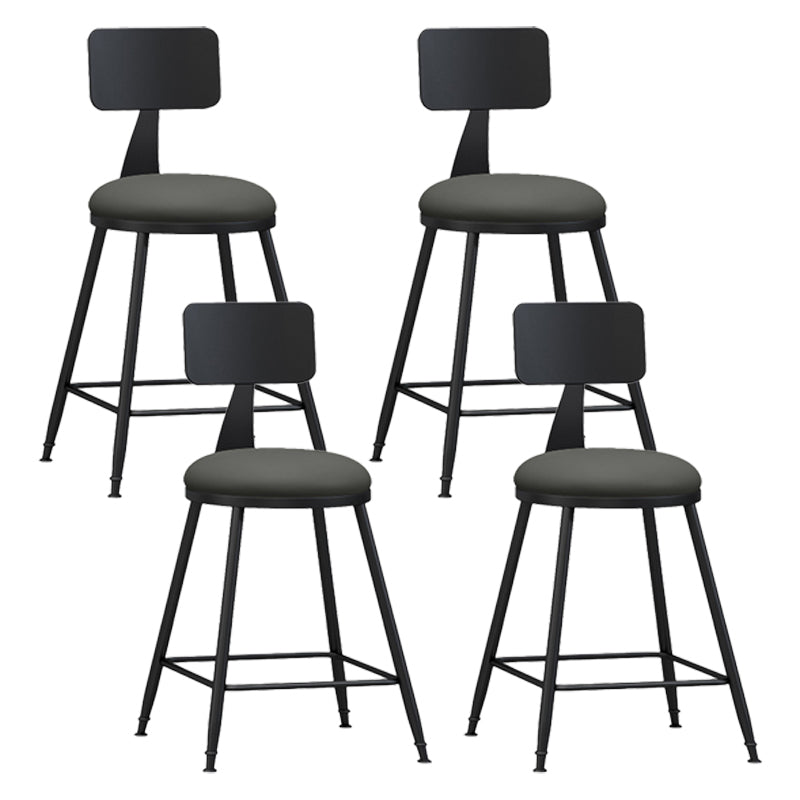 Industrial Coffee Shop Footrest Stool Matte Finish Iron Bar Stool Grey 4 Piece Set Short Stool(22"H) Clearhalo 'Bar Furniture' 'Bar Stools' 'bar_stools' 'furn' 'furn_bar_stools' 'Furniture' 'furniture_bar_stools' 'Kitchen & Dining Furniture' 4862230