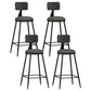 Industrial Coffee Shop Footrest Stool Matte Finish Iron Bar Stool Grey 4 Piece Set Counter Stool(26"H) Clearhalo 'Bar Furniture' 'Bar Stools' 'bar_stools' 'furn' 'furn_bar_stools' 'Furniture' 'furniture_bar_stools' 'Kitchen & Dining Furniture' 4862233