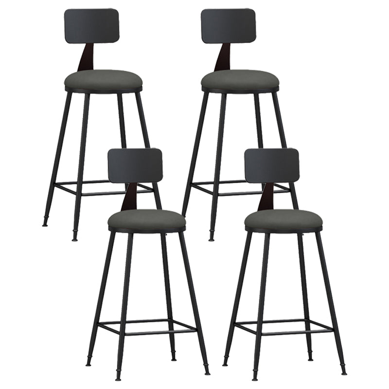 Industrial Coffee Shop Footrest Stool Matte Finish Iron Bar Stool Grey 4 Piece Set Counter Stool(26"H) Clearhalo 'Bar Furniture' 'Bar Stools' 'bar_stools' 'furn' 'furn_bar_stools' 'Furniture' 'furniture_bar_stools' 'Kitchen & Dining Furniture' 4862233