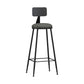 Industrial Coffee Shop Footrest Stool Matte Finish Iron Bar Stool Grey 1 Piece Bar Stool(30"H) Clearhalo 'Bar Furniture' 'Bar Stools' 'bar_stools' 'furn' 'furn_bar_stools' 'Furniture' 'furniture_bar_stools' 'Kitchen & Dining Furniture' 4862234