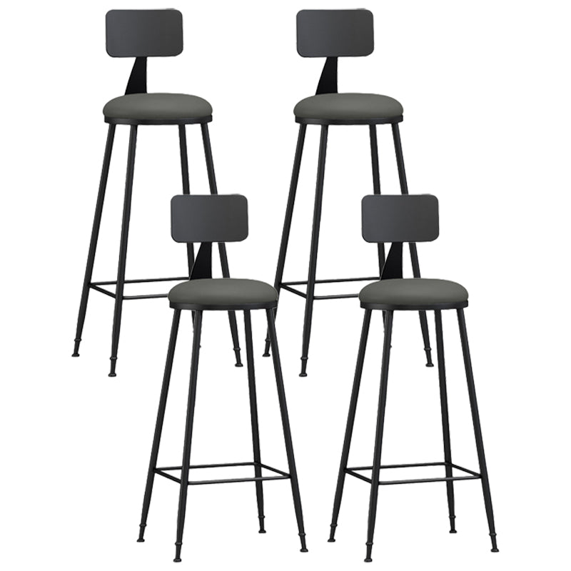 Industrial Coffee Shop Footrest Stool Matte Finish Iron Bar Stool Grey 4 Piece Set Bar Stool(30"H) Clearhalo 'Bar Furniture' 'Bar Stools' 'bar_stools' 'furn' 'furn_bar_stools' 'Furniture' 'furniture_bar_stools' 'Kitchen & Dining Furniture' 4862236