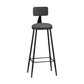 Industrial Coffee Shop Footrest Stool Matte Finish Iron Bar Stool Grey 1 Piece Bar Stool(33"H) Clearhalo 'Bar Furniture' 'Bar Stools' 'bar_stools' 'furn' 'furn_bar_stools' 'Furniture' 'furniture_bar_stools' 'Kitchen & Dining Furniture' 4862237
