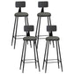 Industrial Coffee Shop Footrest Stool Matte Finish Iron Bar Stool Grey 4 Piece Set Bar Stool(33"H) Clearhalo 'Bar Furniture' 'Bar Stools' 'bar_stools' 'furn' 'furn_bar_stools' 'Furniture' 'furniture_bar_stools' 'Kitchen & Dining Furniture' 4862239