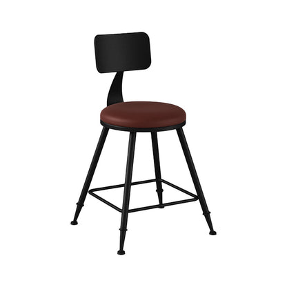 Industrial Coffee Shop Footrest Stool Matte Finish Iron Bar Stool Brown 1 Piece Short Stool(18"H) Clearhalo 'Bar Furniture' 'Bar Stools' 'bar_stools' 'furn' 'furn_bar_stools' 'Furniture' 'furniture_bar_stools' 'Kitchen & Dining Furniture' 4862240