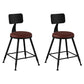 Industrial Coffee Shop Footrest Stool Matte Finish Iron Bar Stool Brown 2 Piece Set Short Stool(18"H) Clearhalo 'Bar Furniture' 'Bar Stools' 'bar_stools' 'furn' 'furn_bar_stools' 'Furniture' 'furniture_bar_stools' 'Kitchen & Dining Furniture' 4862241