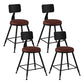 Industrial Coffee Shop Footrest Stool Matte Finish Iron Bar Stool Brown 4 Piece Set Short Stool(18"H) Clearhalo 'Bar Furniture' 'Bar Stools' 'bar_stools' 'furn' 'furn_bar_stools' 'Furniture' 'furniture_bar_stools' 'Kitchen & Dining Furniture' 4862242