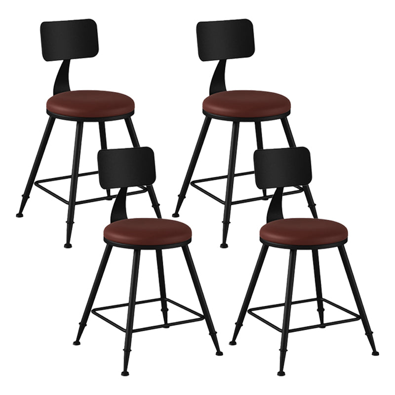 Industrial Coffee Shop Footrest Stool Matte Finish Iron Bar Stool Brown 4 Piece Set Short Stool(18"H) Clearhalo 'Bar Furniture' 'Bar Stools' 'bar_stools' 'furn' 'furn_bar_stools' 'Furniture' 'furniture_bar_stools' 'Kitchen & Dining Furniture' 4862242