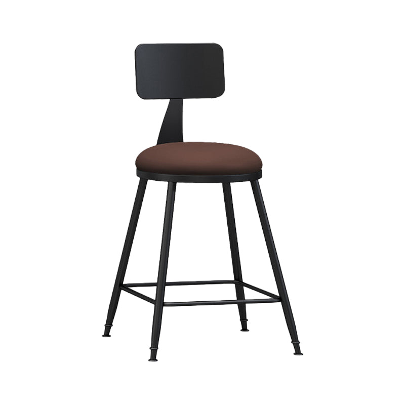 Industrial Coffee Shop Footrest Stool Matte Finish Iron Bar Stool Brown 1 Piece Short Stool(22"H) Clearhalo 'Bar Furniture' 'Bar Stools' 'bar_stools' 'furn' 'furn_bar_stools' 'Furniture' 'furniture_bar_stools' 'Kitchen & Dining Furniture' 4862243