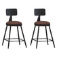 Industrial Coffee Shop Footrest Stool Matte Finish Iron Bar Stool Brown 2 Piece Set Short Stool(22"H) Clearhalo 'Bar Furniture' 'Bar Stools' 'bar_stools' 'furn' 'furn_bar_stools' 'Furniture' 'furniture_bar_stools' 'Kitchen & Dining Furniture' 4862244