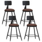 Industrial Coffee Shop Footrest Stool Matte Finish Iron Bar Stool Brown 4 Piece Set Short Stool(22"H) Clearhalo 'Bar Furniture' 'Bar Stools' 'bar_stools' 'furn' 'furn_bar_stools' 'Furniture' 'furniture_bar_stools' 'Kitchen & Dining Furniture' 4862245