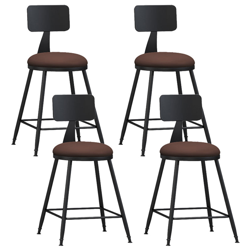 Industrial Coffee Shop Footrest Stool Matte Finish Iron Bar Stool Brown 4 Piece Set Short Stool(22"H) Clearhalo 'Bar Furniture' 'Bar Stools' 'bar_stools' 'furn' 'furn_bar_stools' 'Furniture' 'furniture_bar_stools' 'Kitchen & Dining Furniture' 4862245
