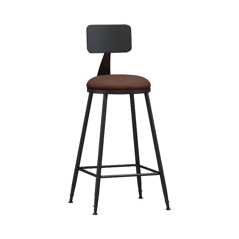 Industrial Coffee Shop Footrest Stool Matte Finish Iron Bar Stool Brown 1 Piece Counter Stool(26"H) Clearhalo 'Bar Furniture' 'Bar Stools' 'bar_stools' 'furn' 'furn_bar_stools' 'Furniture' 'furniture_bar_stools' 'Kitchen & Dining Furniture' 4862246