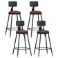 Industrial Coffee Shop Footrest Stool Matte Finish Iron Bar Stool Brown 4 Piece Set Counter Stool(26"H) Clearhalo 'Bar Furniture' 'Bar Stools' 'bar_stools' 'furn' 'furn_bar_stools' 'Furniture' 'furniture_bar_stools' 'Kitchen & Dining Furniture' 4862248