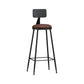 Industrial Coffee Shop Footrest Stool Matte Finish Iron Bar Stool Brown 1 Piece Bar Stool(30"H) Clearhalo 'Bar Furniture' 'Bar Stools' 'bar_stools' 'furn' 'furn_bar_stools' 'Furniture' 'furniture_bar_stools' 'Kitchen & Dining Furniture' 4862249