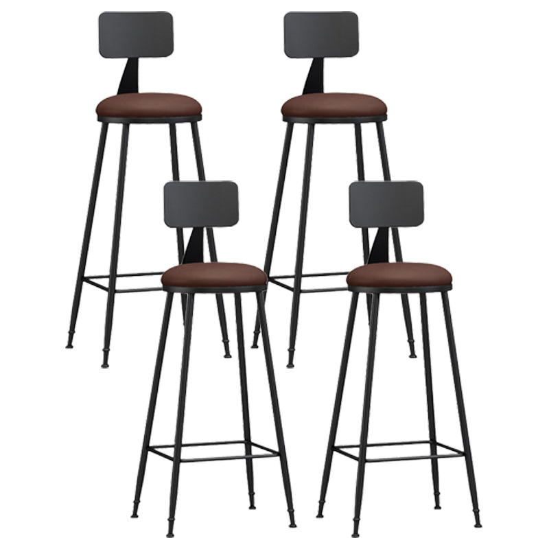Industrial Coffee Shop Footrest Stool Matte Finish Iron Bar Stool Brown 4 Piece Set Bar Stool(30"H) Clearhalo 'Bar Furniture' 'Bar Stools' 'bar_stools' 'furn' 'furn_bar_stools' 'Furniture' 'furniture_bar_stools' 'Kitchen & Dining Furniture' 4862251