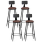 Industrial Coffee Shop Footrest Stool Matte Finish Iron Bar Stool Brown 4 Piece Set Bar Stool(33"H) Clearhalo 'Bar Furniture' 'Bar Stools' 'bar_stools' 'furn' 'furn_bar_stools' 'Furniture' 'furniture_bar_stools' 'Kitchen & Dining Furniture' 4862254