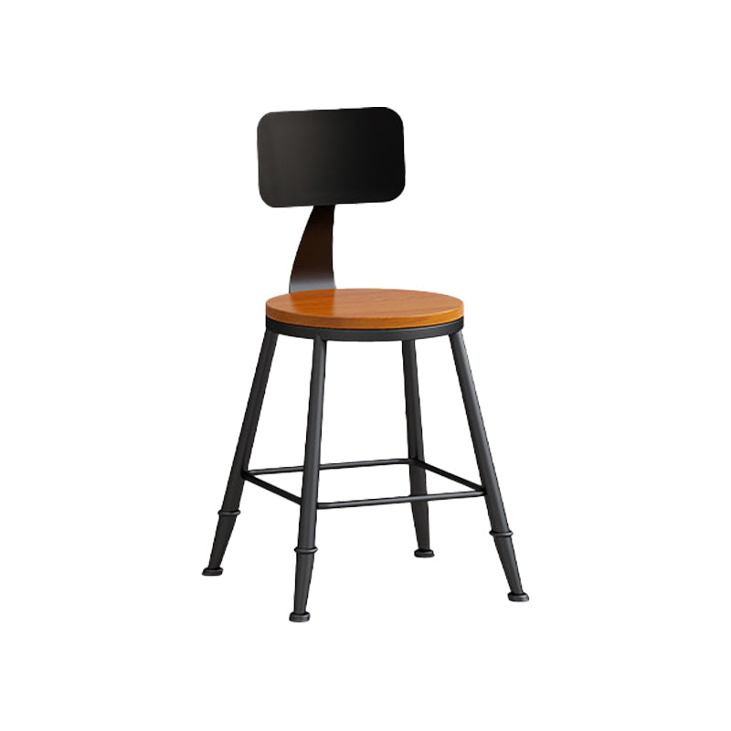Industrial Coffee Shop Footrest Stool Matte Finish Iron Bar Stool Wood 1 Piece Short Stool(18"H) Clearhalo 'Bar Furniture' 'Bar Stools' 'bar_stools' 'furn' 'furn_bar_stools' 'Furniture' 'furniture_bar_stools' 'Kitchen & Dining Furniture' 4862255