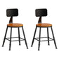 Industrial Coffee Shop Footrest Stool Matte Finish Iron Bar Stool Wood 2 Piece Set Short Stool(18"H) Clearhalo 'Bar Furniture' 'Bar Stools' 'bar_stools' 'furn' 'furn_bar_stools' 'Furniture' 'furniture_bar_stools' 'Kitchen & Dining Furniture' 4862256