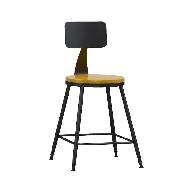Industrial Coffee Shop Footrest Stool Matte Finish Iron Bar Stool Wood 1 Piece Short Stool(22"H) Clearhalo 'Bar Furniture' 'Bar Stools' 'bar_stools' 'furn' 'furn_bar_stools' 'Furniture' 'furniture_bar_stools' 'Kitchen & Dining Furniture' 4862258