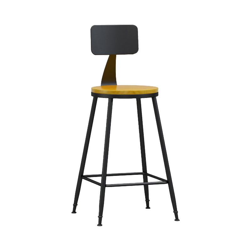 Industrial Coffee Shop Footrest Stool Matte Finish Iron Bar Stool Wood 1 Piece Counter Stool(26"H) Clearhalo 'Bar Furniture' 'Bar Stools' 'bar_stools' 'furn' 'furn_bar_stools' 'Furniture' 'furniture_bar_stools' 'Kitchen & Dining Furniture' 4862261