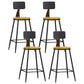 Industrial Coffee Shop Footrest Stool Matte Finish Iron Bar Stool Wood 4 Piece Set Counter Stool(26"H) Clearhalo 'Bar Furniture' 'Bar Stools' 'bar_stools' 'furn' 'furn_bar_stools' 'Furniture' 'furniture_bar_stools' 'Kitchen & Dining Furniture' 4862263