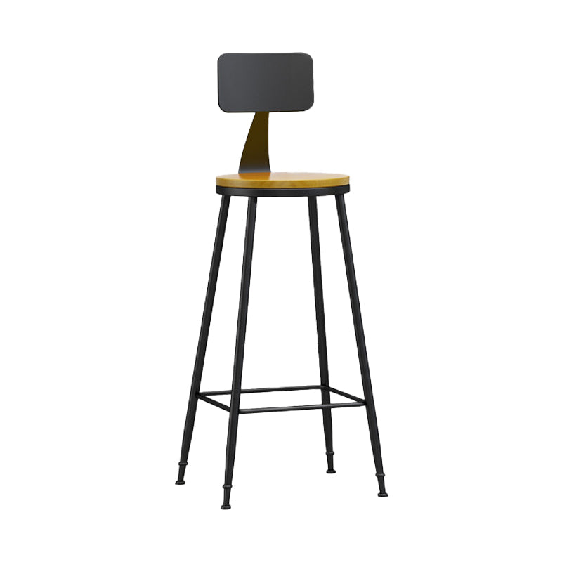 Industrial Coffee Shop Footrest Stool Matte Finish Iron Bar Stool Wood 1 Piece Bar Stool(30"H) Clearhalo 'Bar Furniture' 'Bar Stools' 'bar_stools' 'furn' 'furn_bar_stools' 'Furniture' 'furniture_bar_stools' 'Kitchen & Dining Furniture' 4862264
