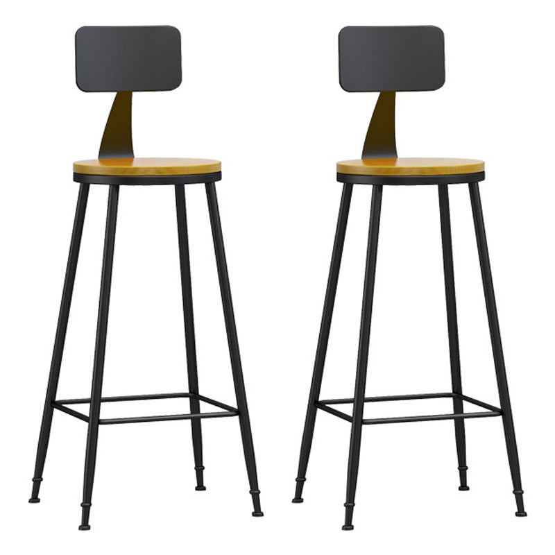 Industrial Coffee Shop Footrest Stool Matte Finish Iron Bar Stool Wood 2 Piece Set Bar Stool(30"H) Clearhalo 'Bar Furniture' 'Bar Stools' 'bar_stools' 'furn' 'furn_bar_stools' 'Furniture' 'furniture_bar_stools' 'Kitchen & Dining Furniture' 4862265