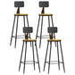 Industrial Coffee Shop Footrest Stool Matte Finish Iron Bar Stool Wood 4 Piece Set Bar Stool(30"H) Clearhalo 'Bar Furniture' 'Bar Stools' 'bar_stools' 'furn' 'furn_bar_stools' 'Furniture' 'furniture_bar_stools' 'Kitchen & Dining Furniture' 4862266