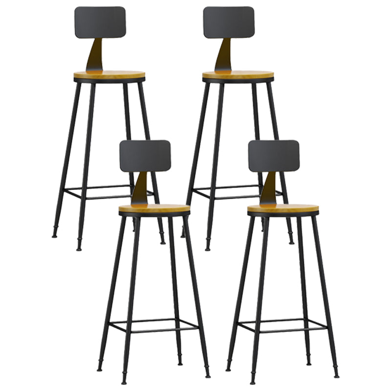 Industrial Coffee Shop Footrest Stool Matte Finish Iron Bar Stool Wood 4 Piece Set Bar Stool(30"H) Clearhalo 'Bar Furniture' 'Bar Stools' 'bar_stools' 'furn' 'furn_bar_stools' 'Furniture' 'furniture_bar_stools' 'Kitchen & Dining Furniture' 4862266