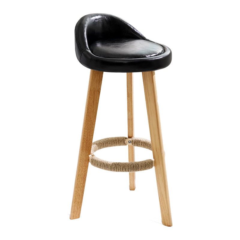 Scandinavian Milk Tea Shop Footrest Stool Matte Finish Upholstered Bar Stools Black 1 Piece Clearhalo 'Bar Furniture' 'Bar Stools' 'bar_stools' 'furn' 'furn_bar_stools' 'Furniture' 'furniture_bar_stools' 'Kitchen & Dining Furniture' 4862331