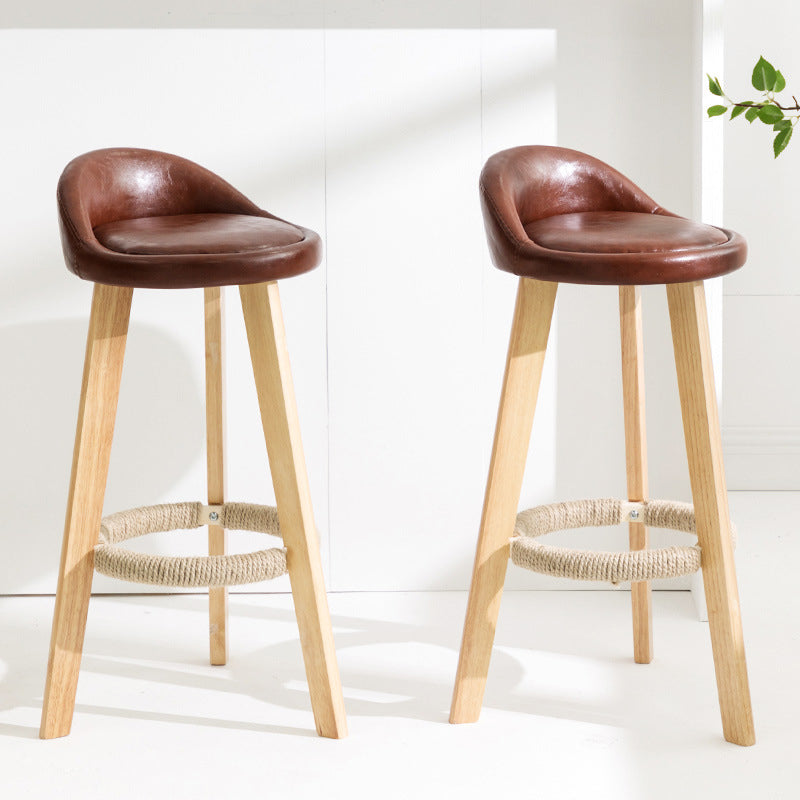 Scandinavian Milk Tea Shop Footrest Stool Matte Finish Upholstered Bar Stools Clearhalo 'Bar Furniture' 'Bar Stools' 'bar_stools' 'furn' 'furn_bar_stools' 'Furniture' 'furniture_bar_stools' 'Kitchen & Dining Furniture' 4862332