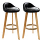 Scandinavian Milk Tea Shop Footrest Stool Matte Finish Upholstered Bar Stools Black 2 Piece Set Clearhalo 'Bar Furniture' 'Bar Stools' 'bar_stools' 'furn' 'furn_bar_stools' 'Furniture' 'furniture_bar_stools' 'Kitchen & Dining Furniture' 4862333