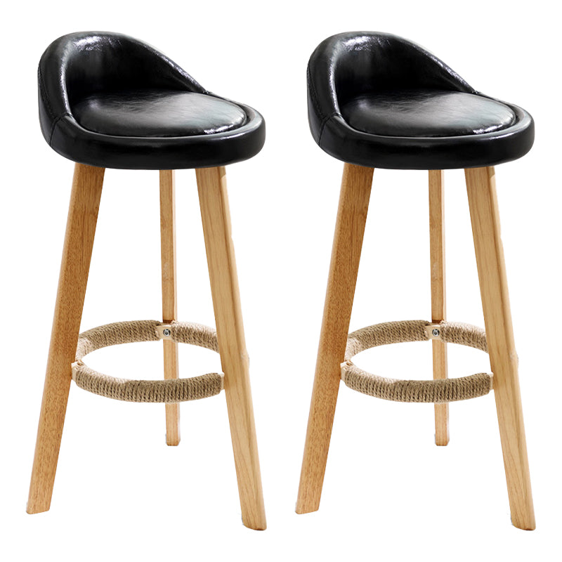 Scandinavian Milk Tea Shop Footrest Stool Matte Finish Upholstered Bar Stools Black 2 Piece Set Clearhalo 'Bar Furniture' 'Bar Stools' 'bar_stools' 'furn' 'furn_bar_stools' 'Furniture' 'furniture_bar_stools' 'Kitchen & Dining Furniture' 4862333