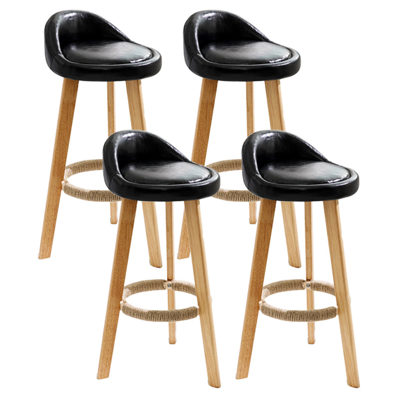 Scandinavian Milk Tea Shop Footrest Stool Matte Finish Upholstered Bar Stools Black 4 Piece Set Clearhalo 'Bar Furniture' 'Bar Stools' 'bar_stools' 'furn' 'furn_bar_stools' 'Furniture' 'furniture_bar_stools' 'Kitchen & Dining Furniture' 4862335
