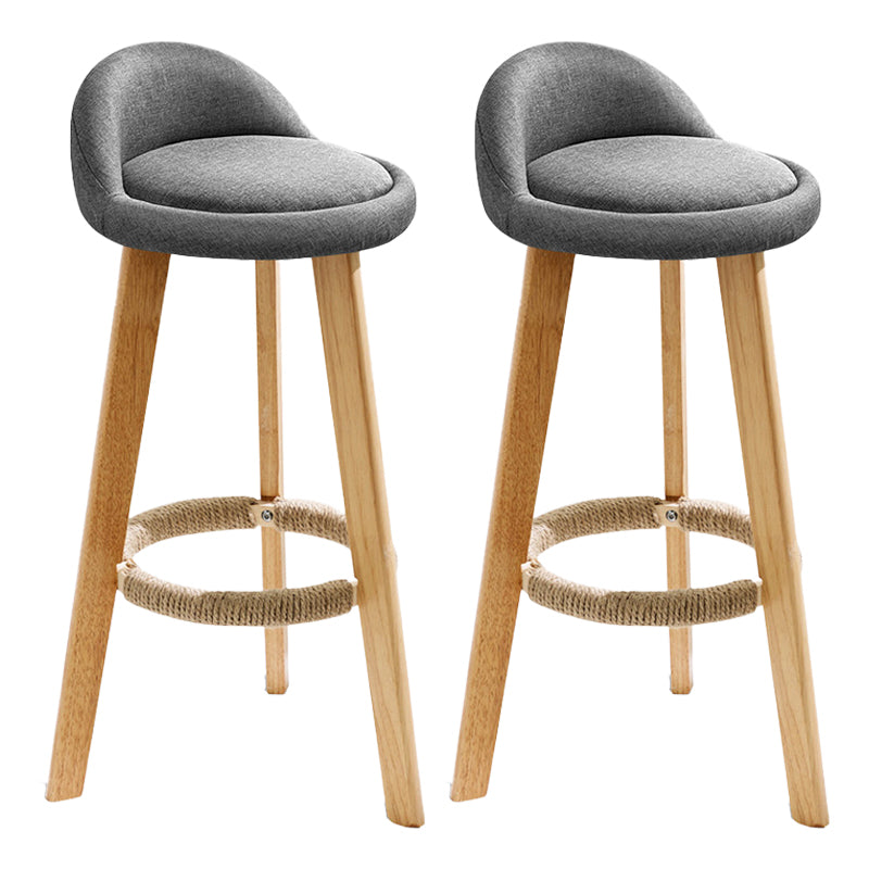 Scandinavian Milk Tea Shop Footrest Stool Matte Finish Upholstered Bar Stools Grey 2 Piece Set Clearhalo 'Bar Furniture' 'Bar Stools' 'bar_stools' 'furn' 'furn_bar_stools' 'Furniture' 'furniture_bar_stools' 'Kitchen & Dining Furniture' 4862339